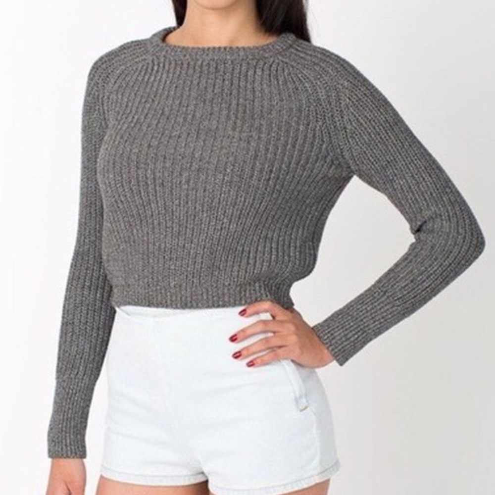 American Apparel Cropped Fisherman Sweater